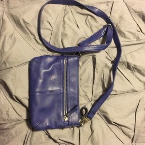 Blue cross body bag